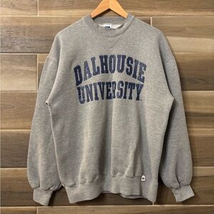Vintage 90s Russell Athletic Dalhousie University Grey Crewneck Sweater Large